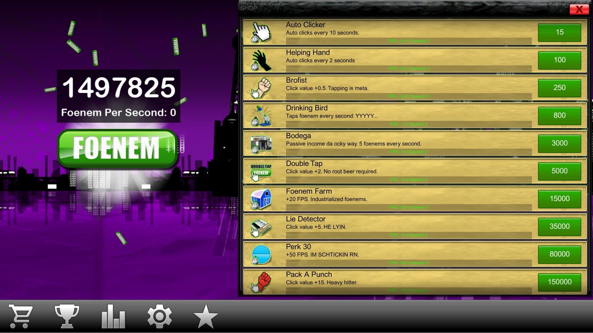 Screenshot for PeeWee Purpdrank's Foenem Clicker
