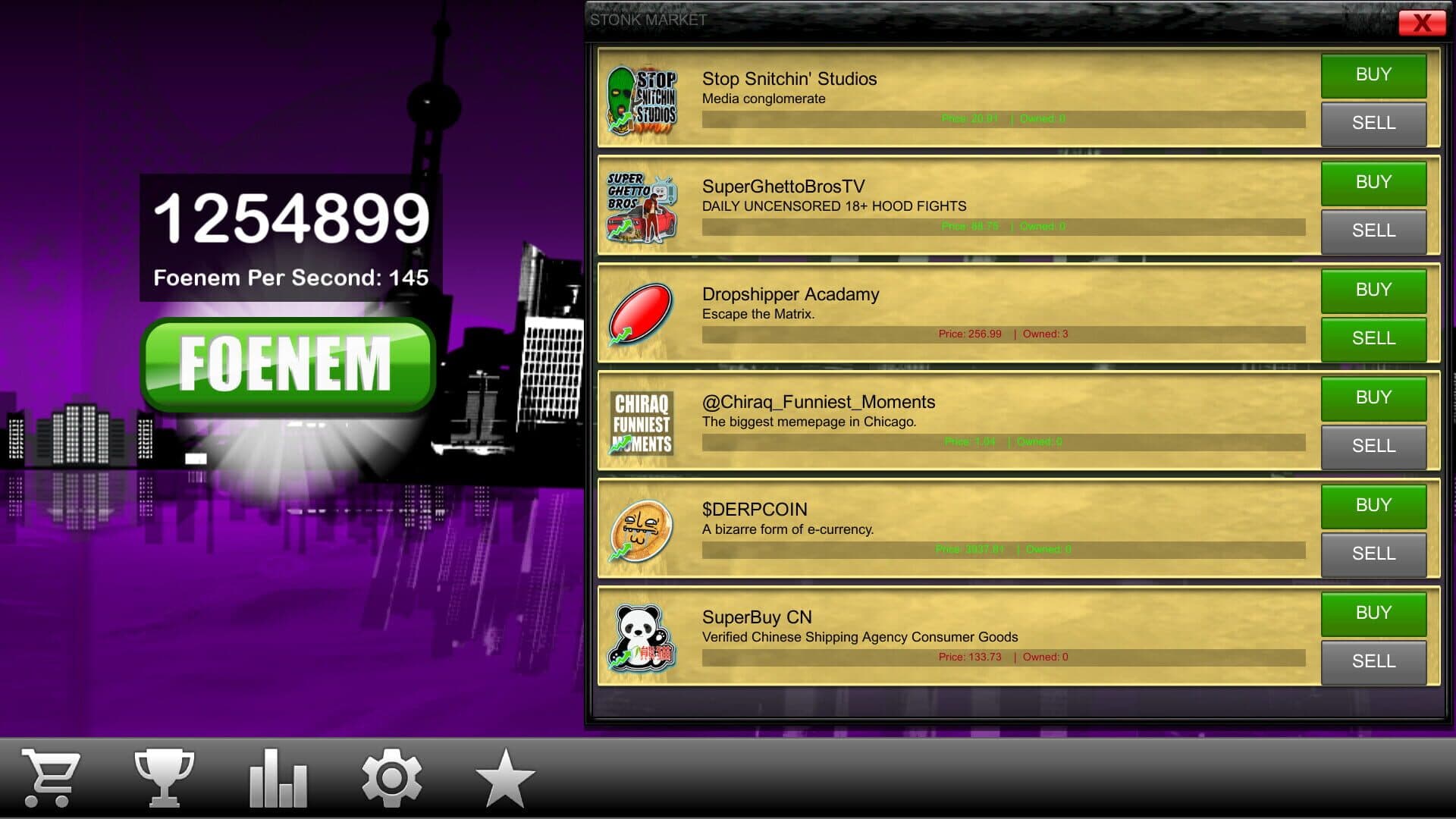Screenshot for PeeWee Purpdrank's Foenem Clicker