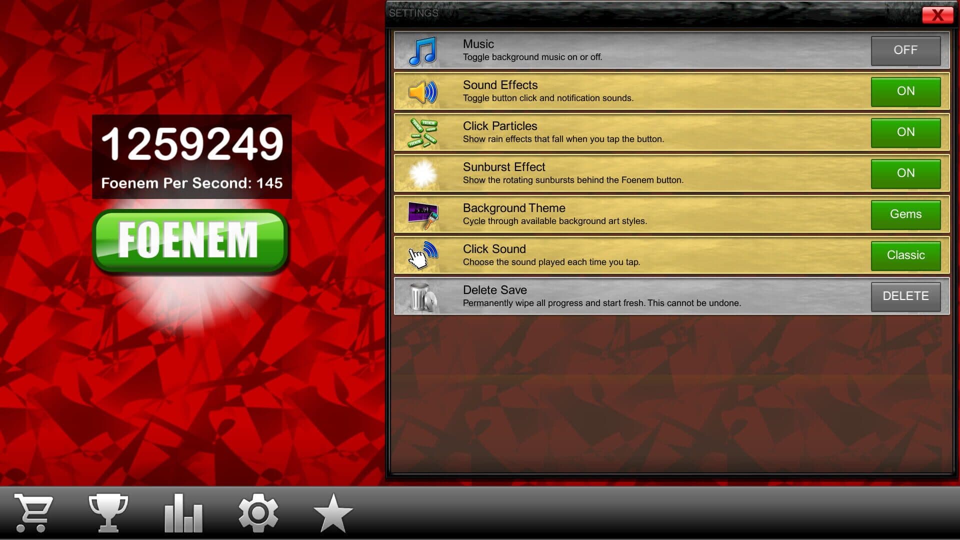 Screenshot for PeeWee Purpdrank's Foenem Clicker